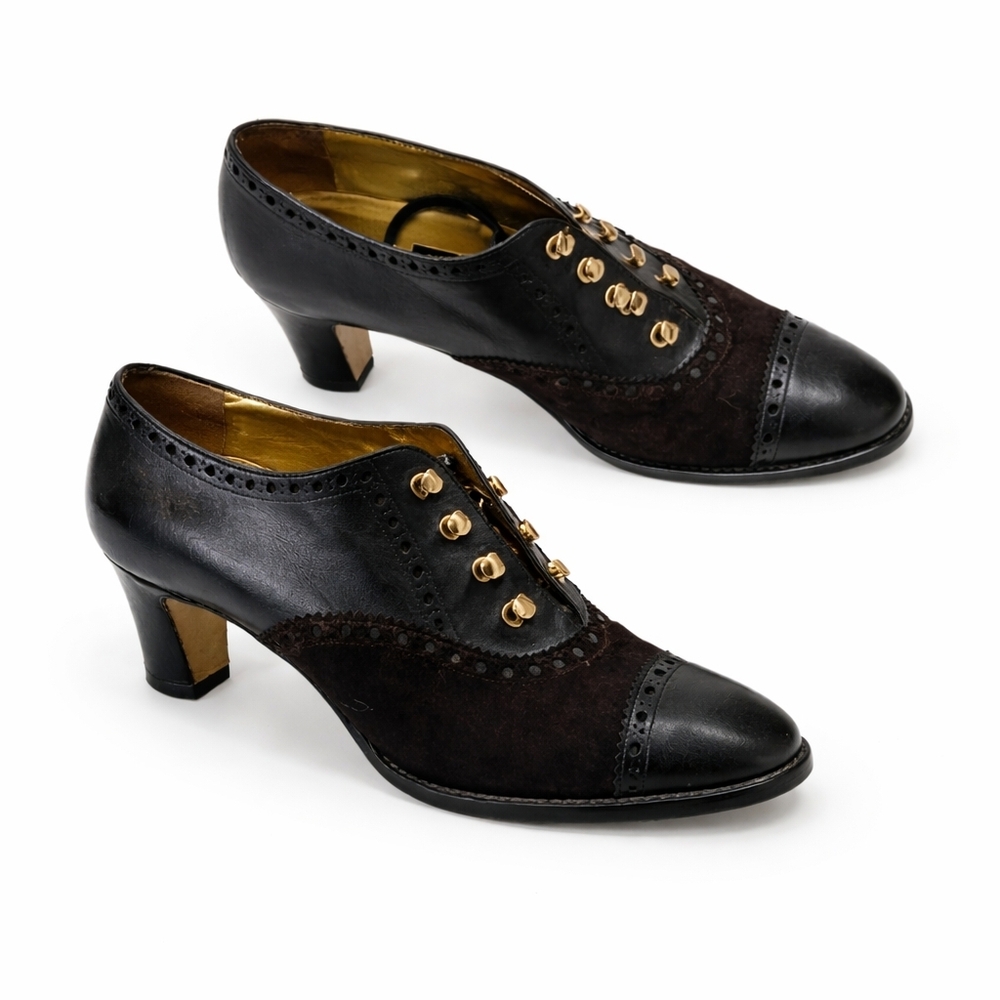 Escada Black and Brown Heeled Shoes